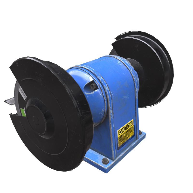 Bench Grinder L1 Low Poly Low-poly 3D model_5