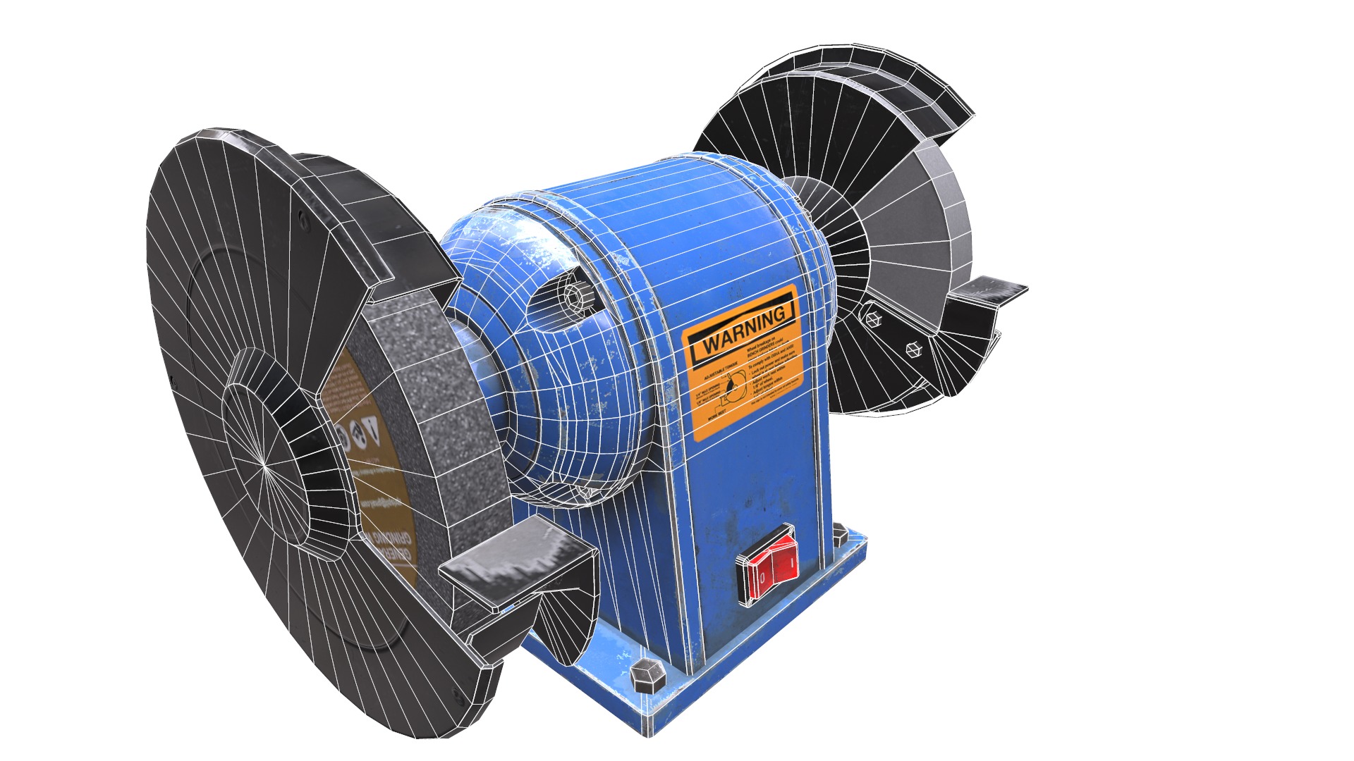 Bench Grinder L1 Low Poly Low-poly 3D model_14