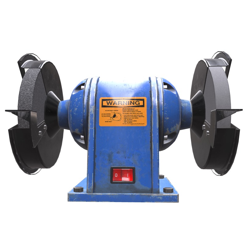 Bench Grinder L1 Low Poly Low-poly 3D model_3