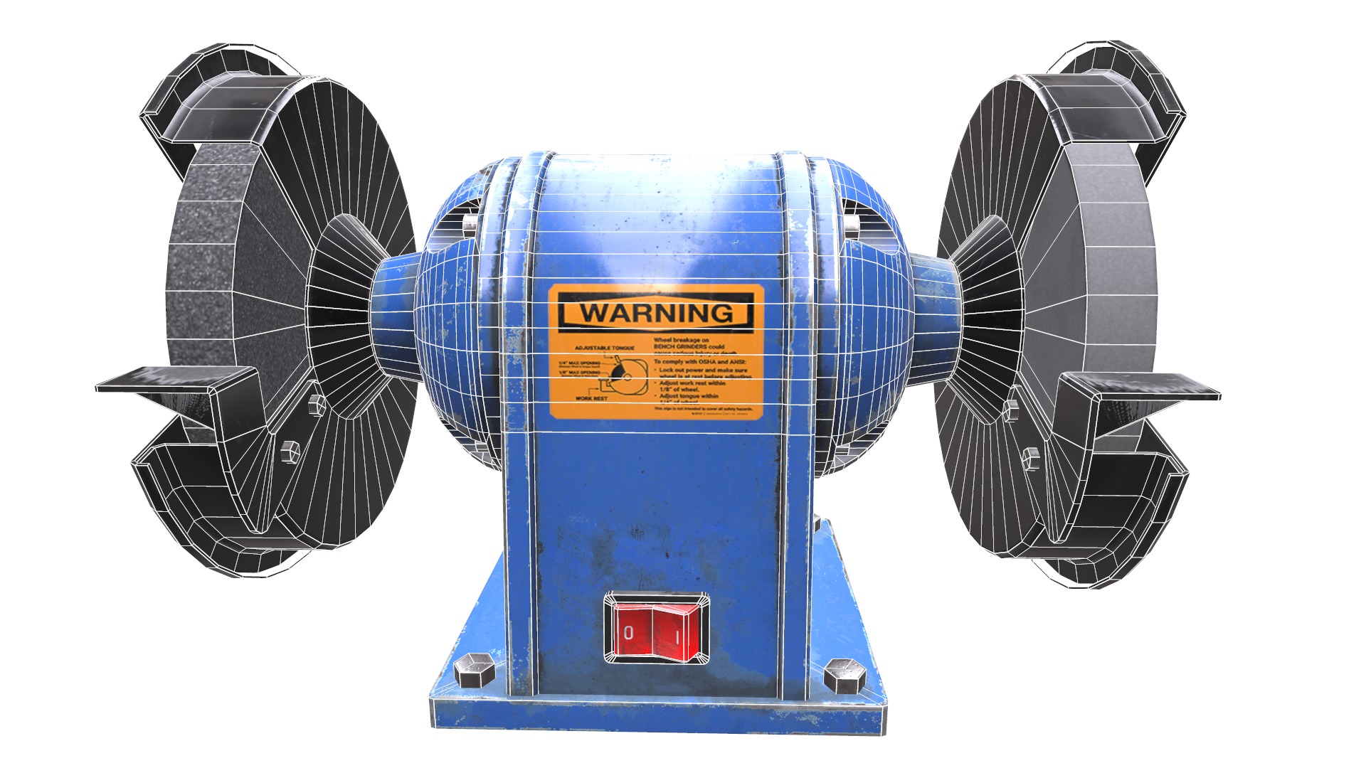 Bench Grinder L1 Low Poly Low-poly 3D model_13