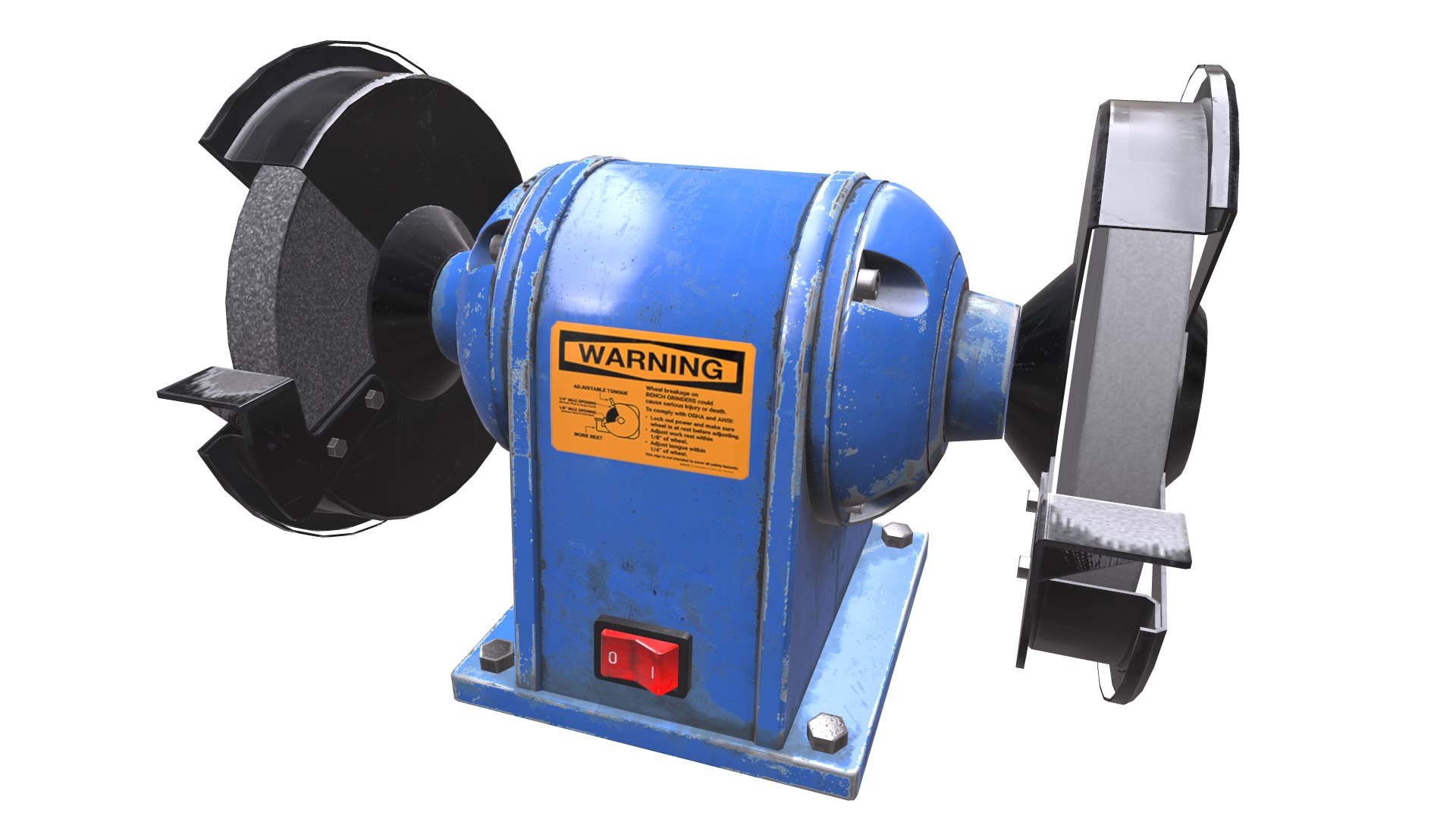 Bench Grinder L1 Low Poly Low-poly 3D model_6