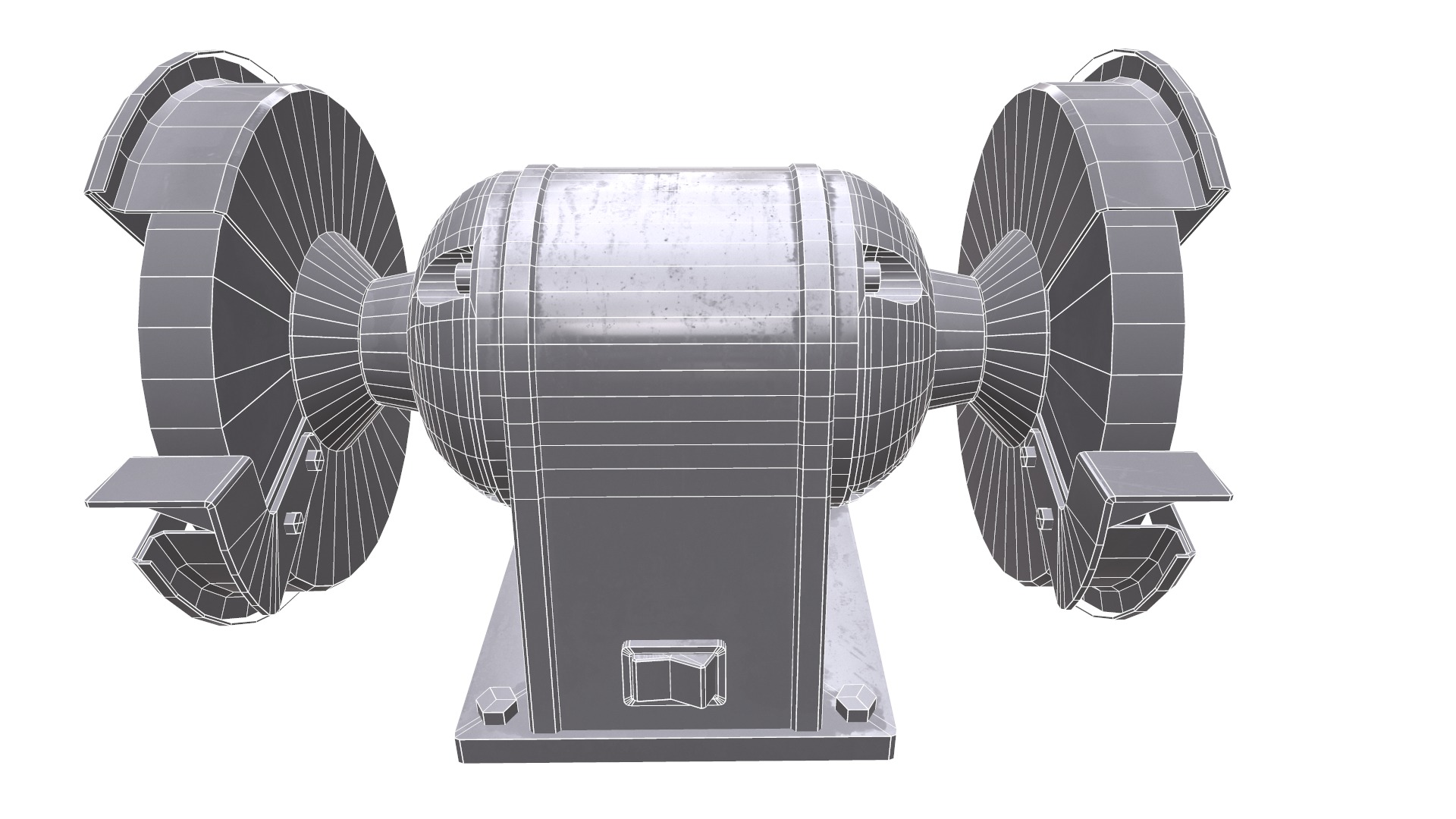 Bench Grinder L1 Low Poly Low-poly 3D model_17