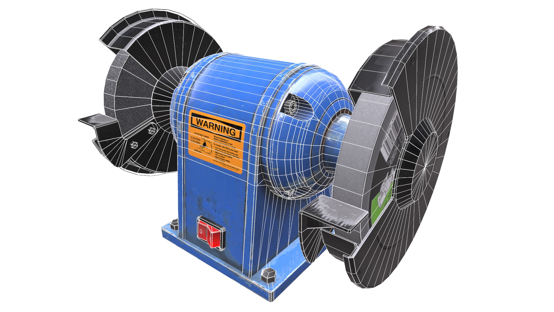 Bench Grinder L1 Low Poly Low-poly 3D model_16