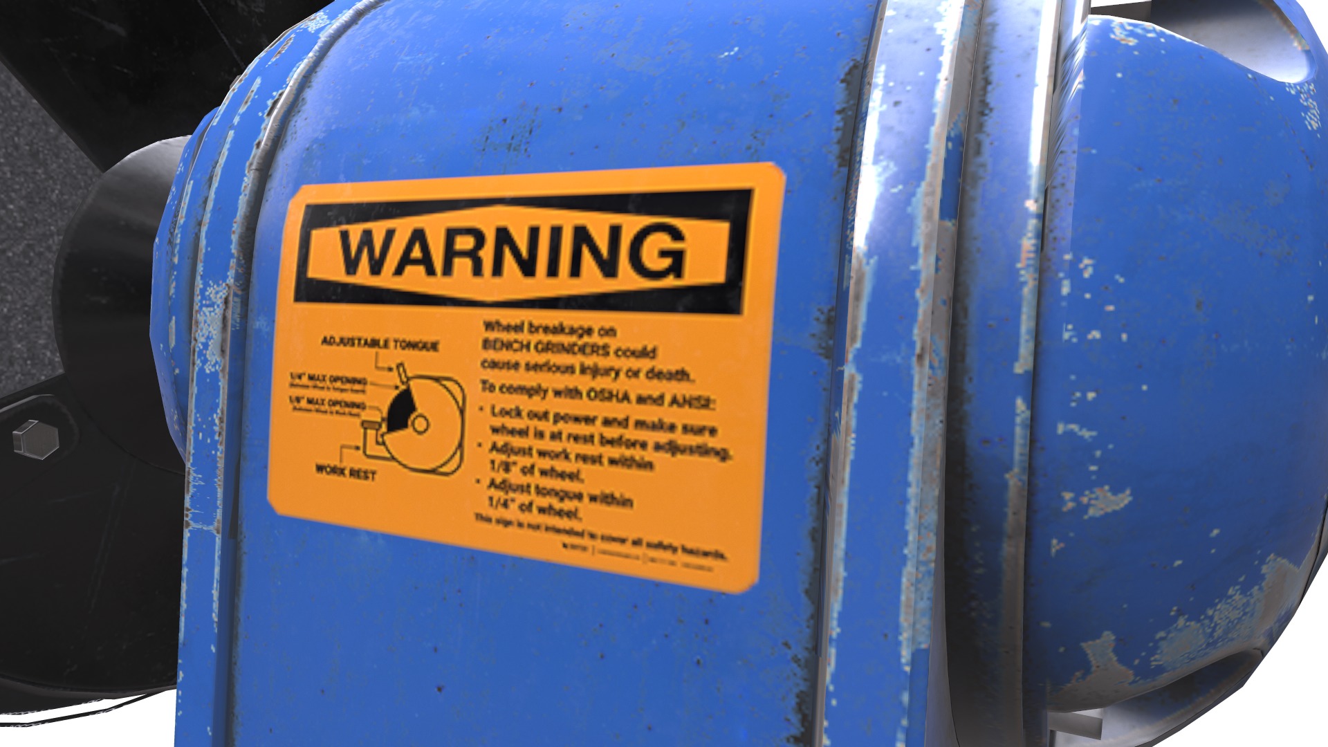 Bench Grinder L1 Low Poly Low-poly 3D model_11