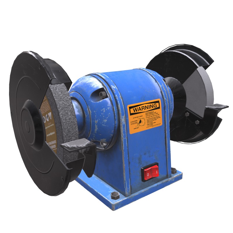 Bench Grinder L1 Low Poly Low-poly 3D model_2