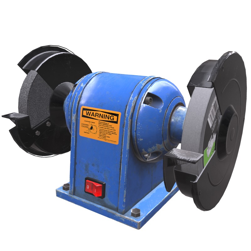 Bench Grinder L1 Low Poly Low-poly 3D model_1