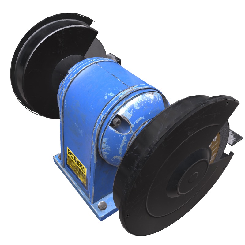 Bench Grinder L1 Low Poly Low-poly 3D model_4