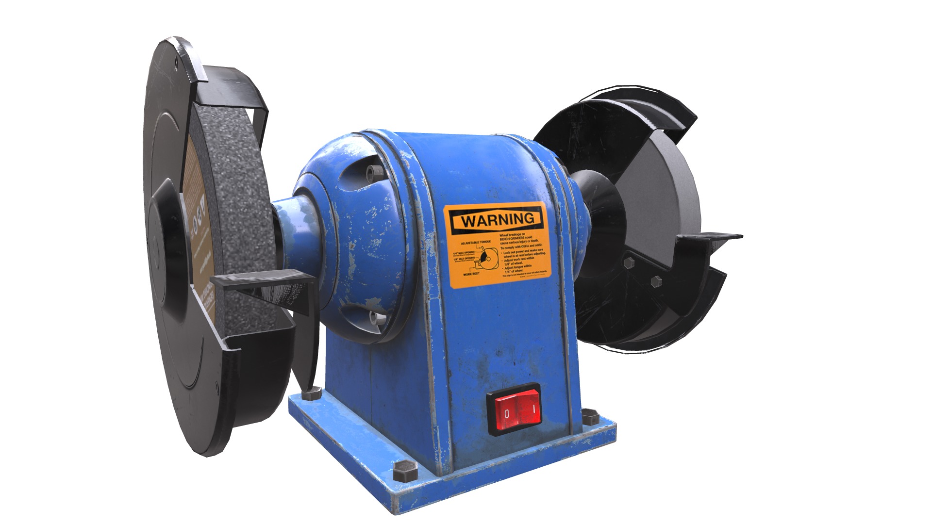 Bench Grinder L1 Low Poly Low-poly 3D model_10