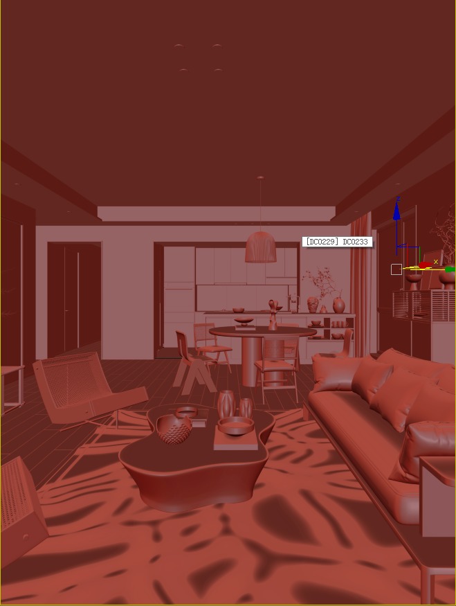 The living room restaurant 3D model_6