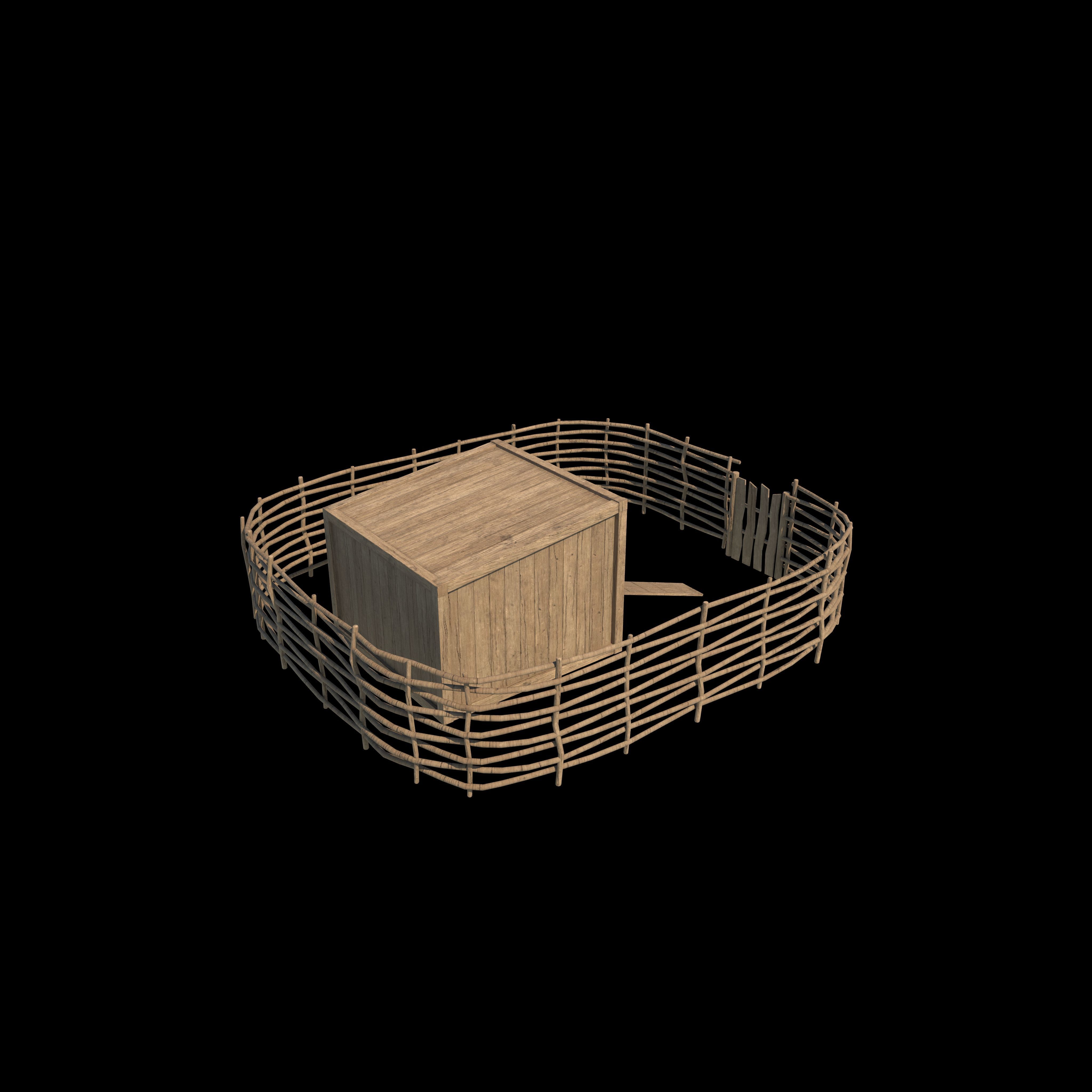 Chicken house 3D model_4