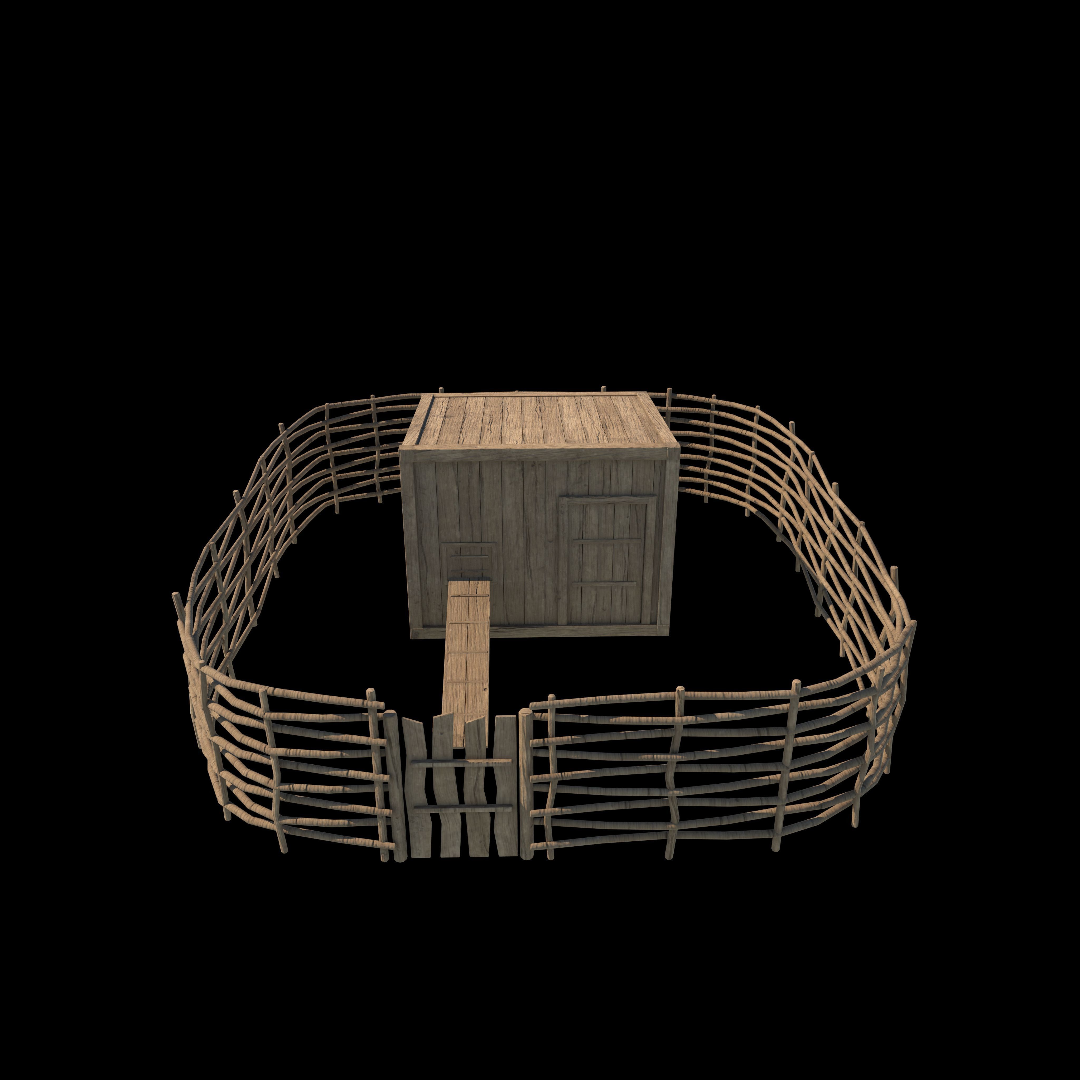 Chicken house 3D model_6