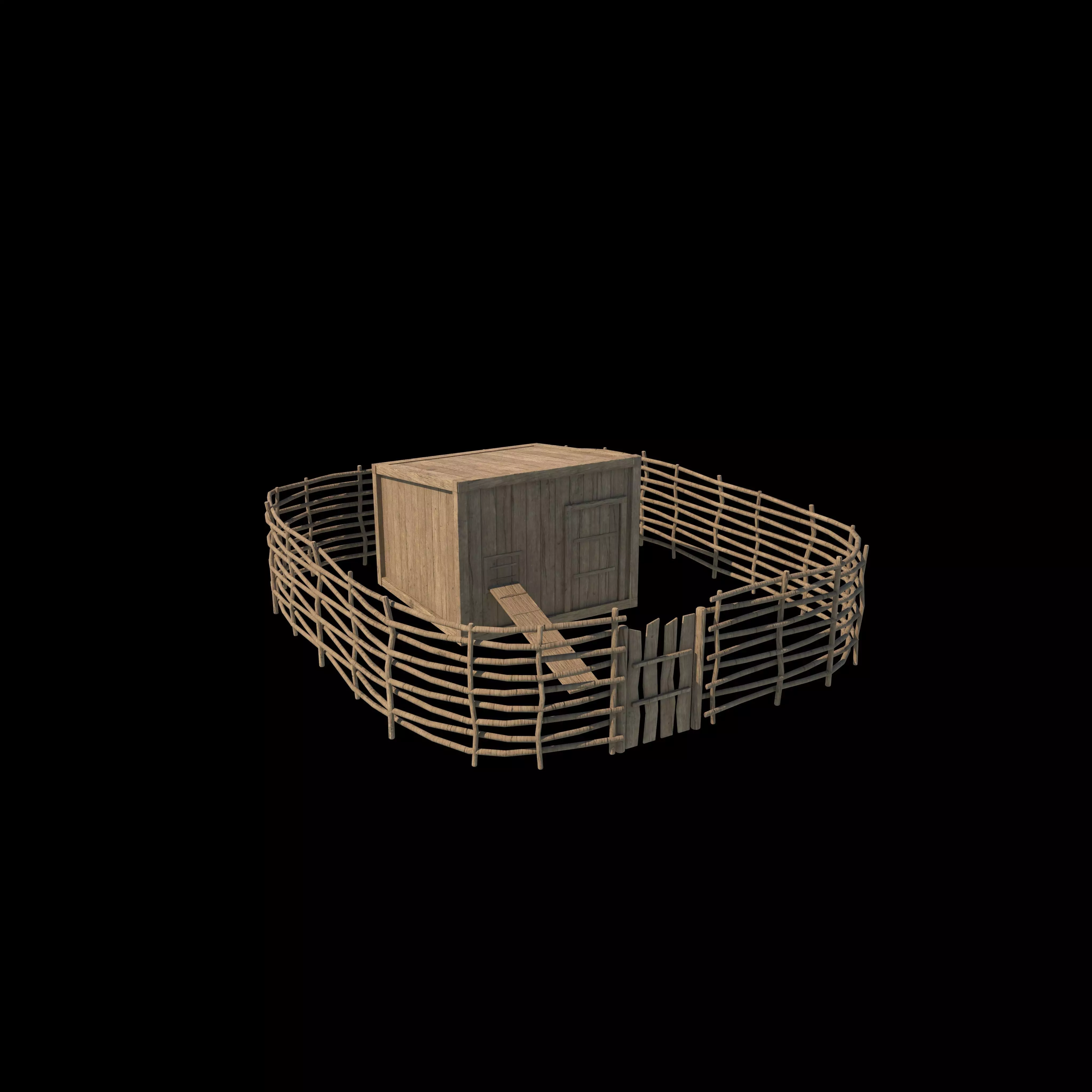 Chicken house 3D model_0