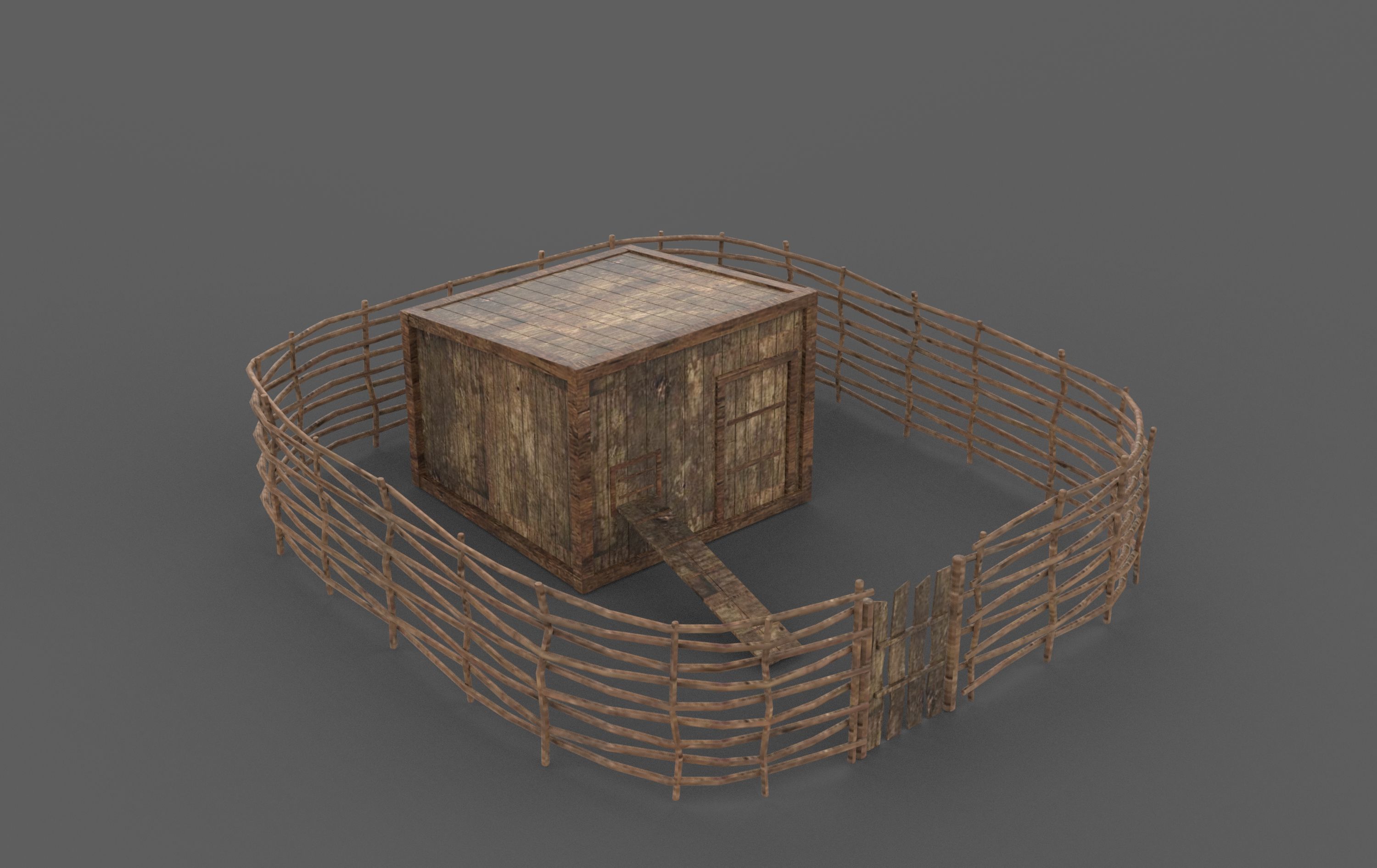 Chicken house 3D model_7