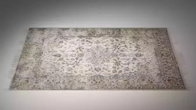 Worn Keshan Rug Low-poly 3D model