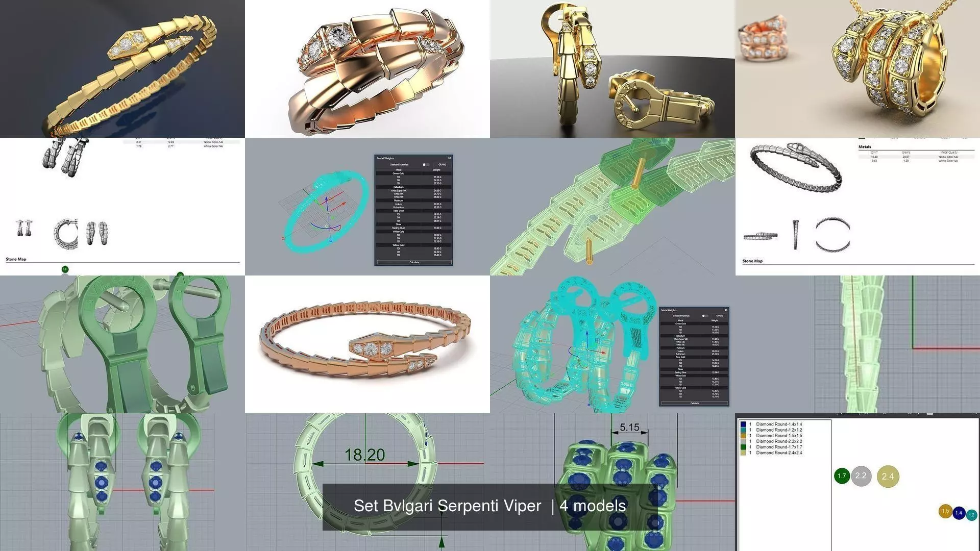 Set Bvlgari Serpenti Viper  3D Model Collection_1