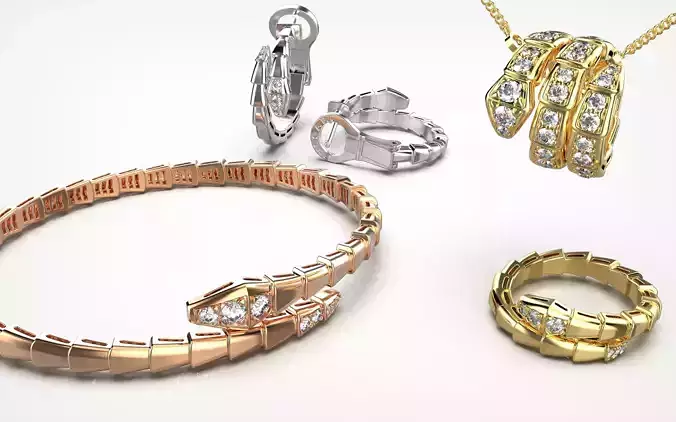 Set Bvlgari Serpenti Viper  3D Model Collection