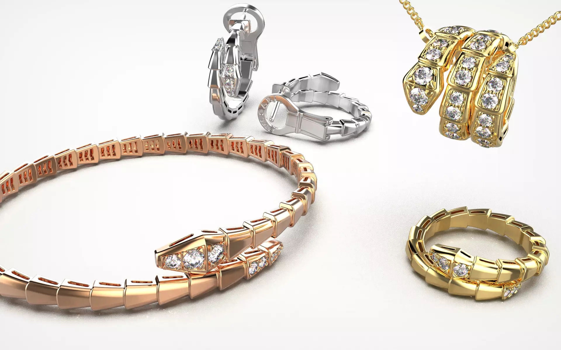 Set Bvlgari Serpenti Viper  3D Model Collection_0