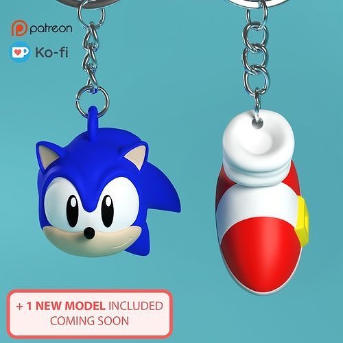 Sonic the Hedgehog Keychain Combo 3D print model