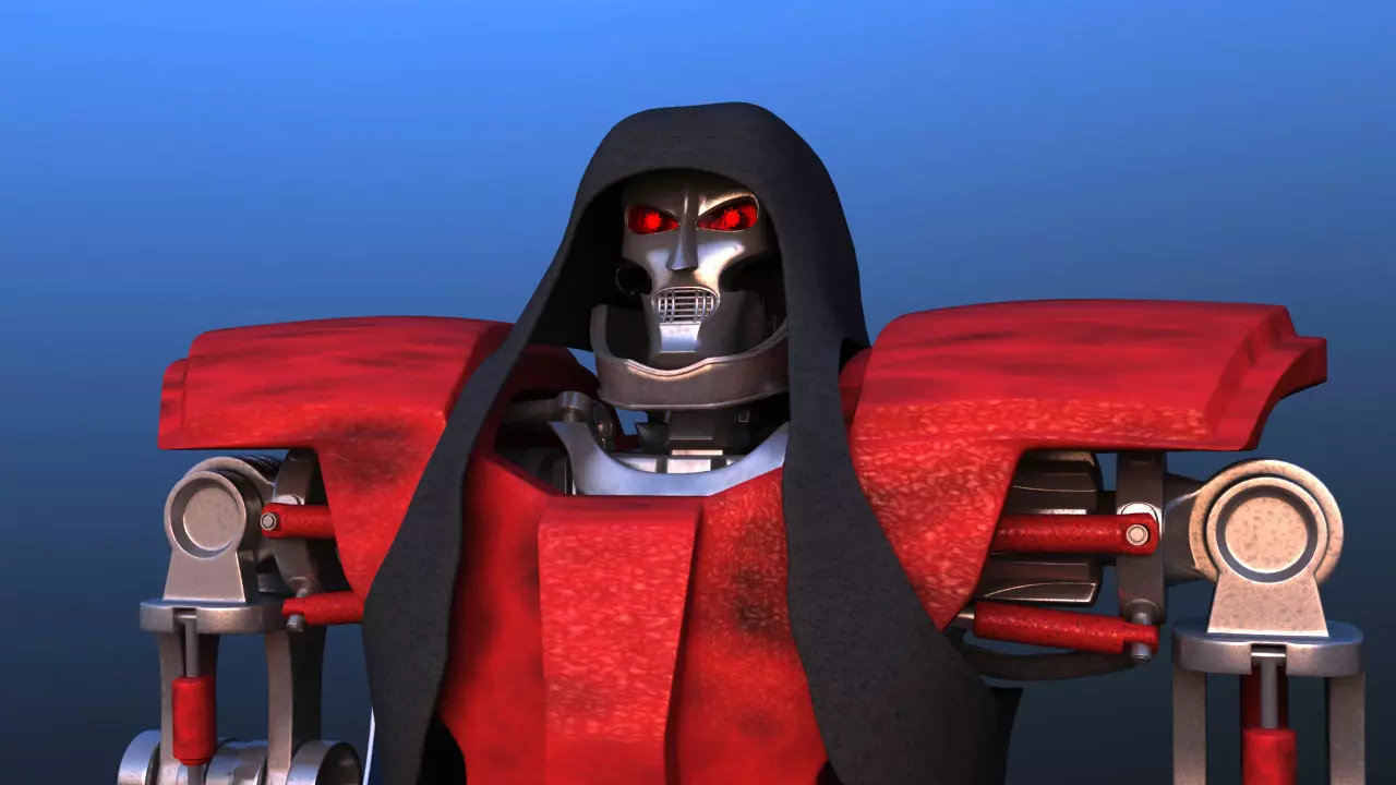 Futuristic Inline Skater Battle Robot 3D model_0