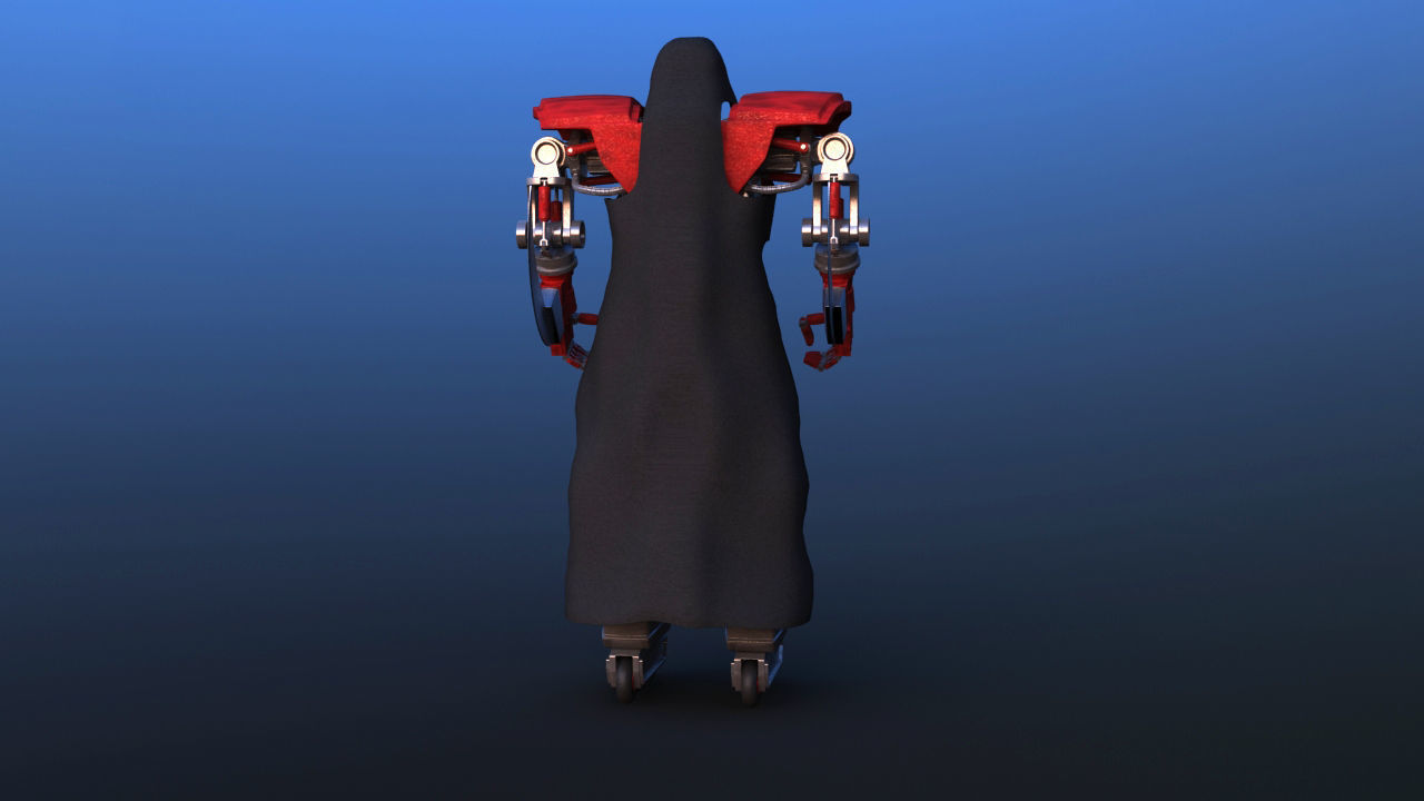 Futuristic Inline Skater Battle Robot 3D model_5