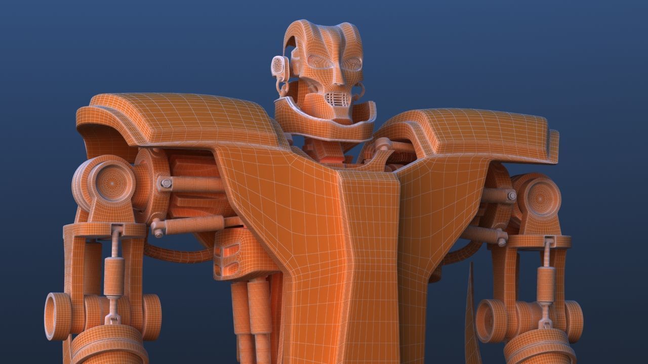 Futuristic Inline Skater Battle Robot 3D model_40