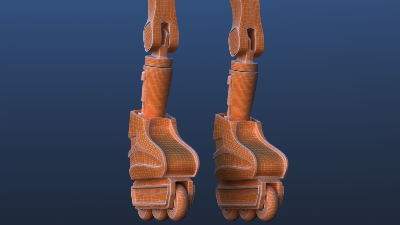 Futuristic Inline Skater Battle Robot 3D model_42