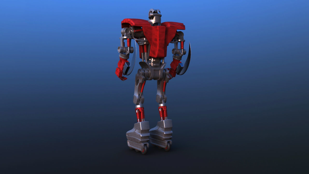 Futuristic Inline Skater Battle Robot 3D model_13