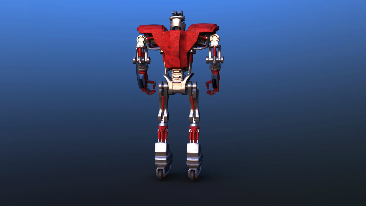 Futuristic Inline Skater Battle Robot 3D model_14