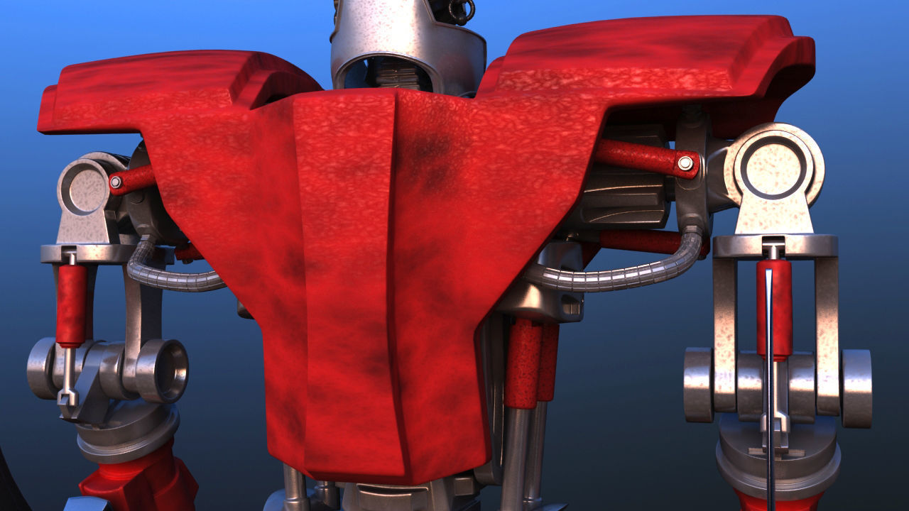 Futuristic Inline Skater Battle Robot 3D model_28