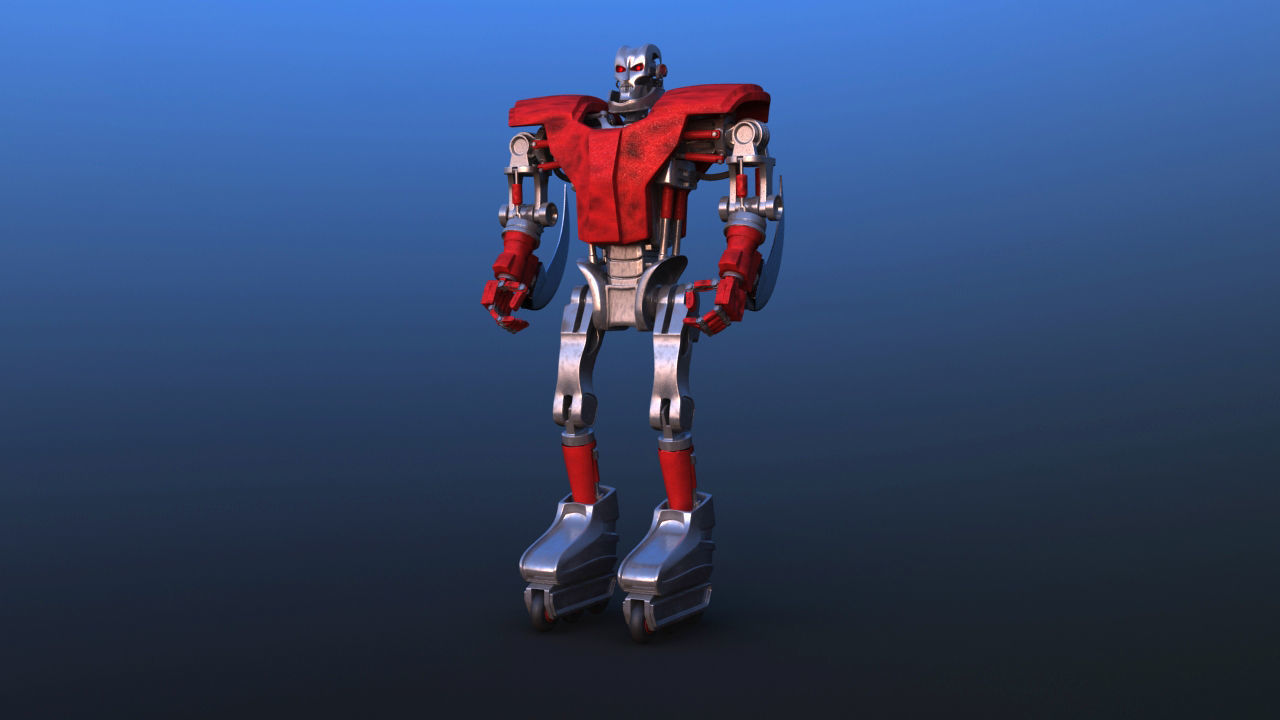 Futuristic Inline Skater Battle Robot 3D model_10