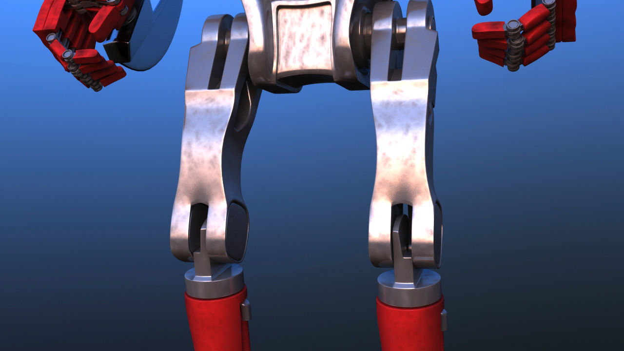 Futuristic Inline Skater Battle Robot 3D model_32