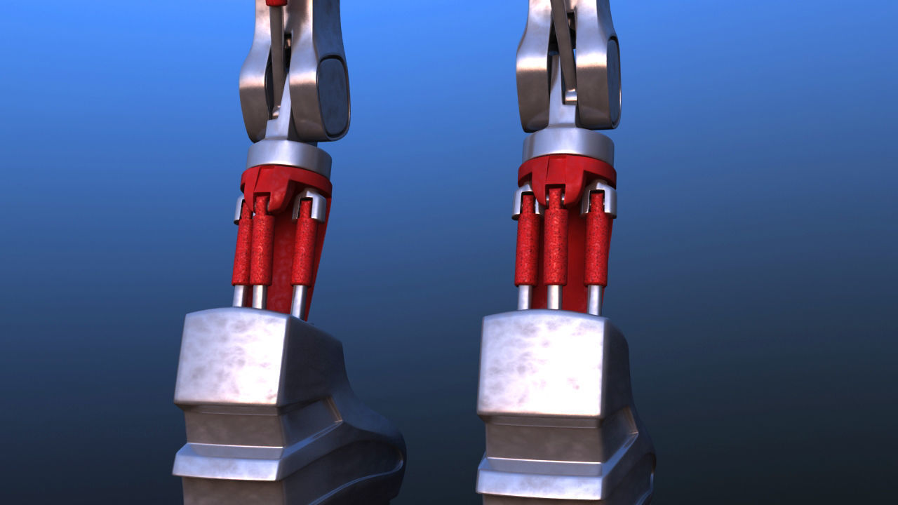 Futuristic Inline Skater Battle Robot 3D model_35