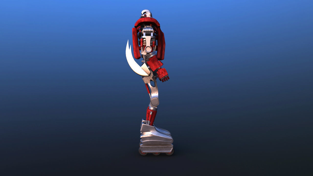 Futuristic Inline Skater Battle Robot 3D model_16