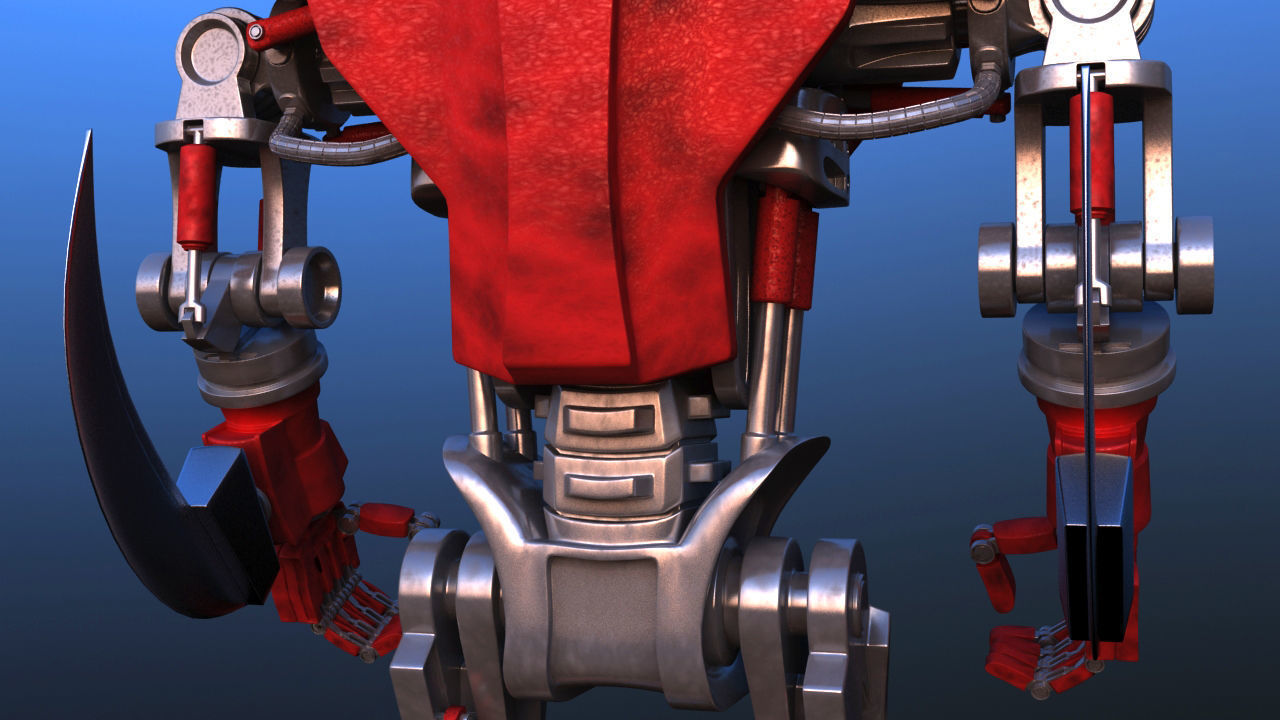 Futuristic Inline Skater Battle Robot 3D model_30