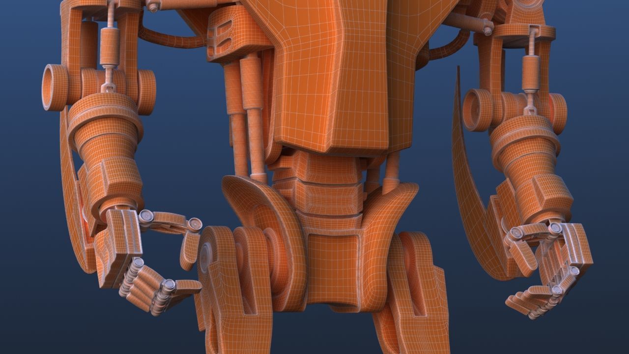 Futuristic Inline Skater Battle Robot 3D model_41