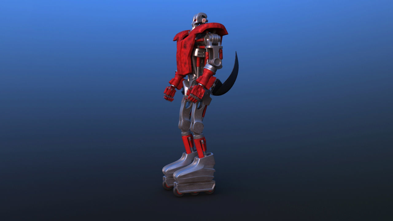 Futuristic Inline Skater Battle Robot 3D model_11