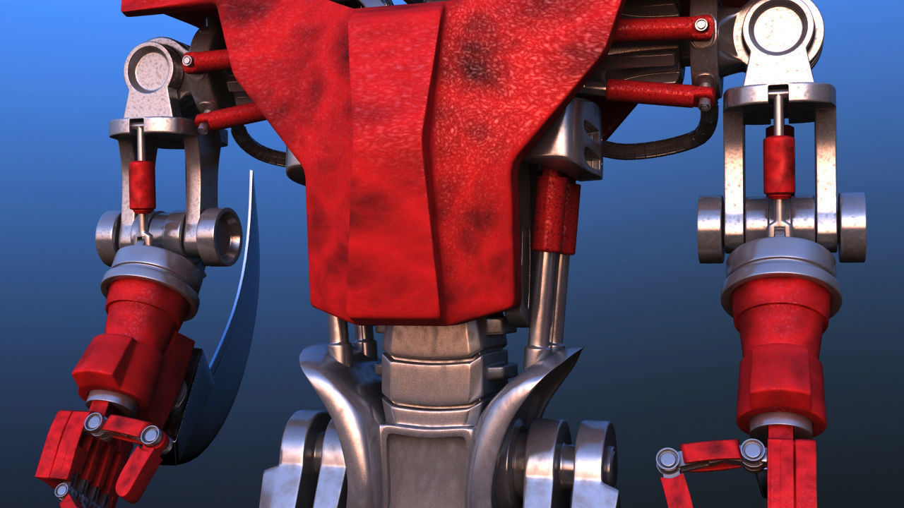 Futuristic Inline Skater Battle Robot 3D model_29