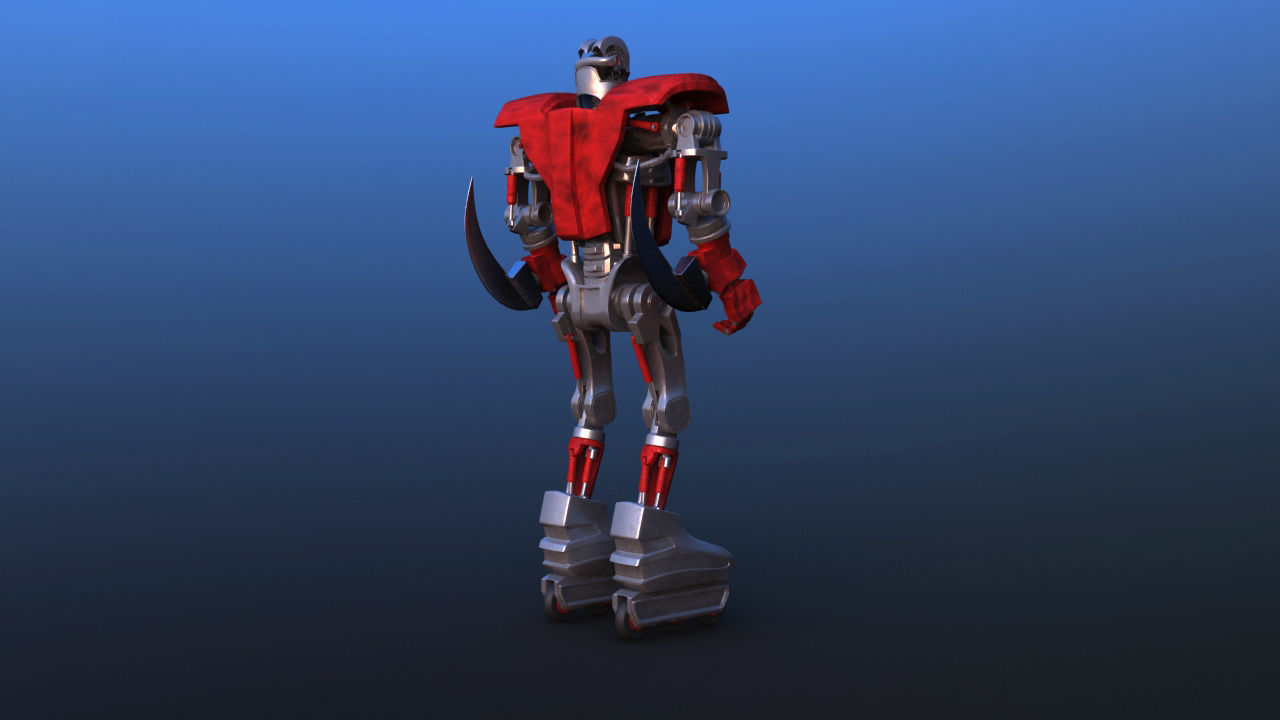 Futuristic Inline Skater Battle Robot 3D model_15