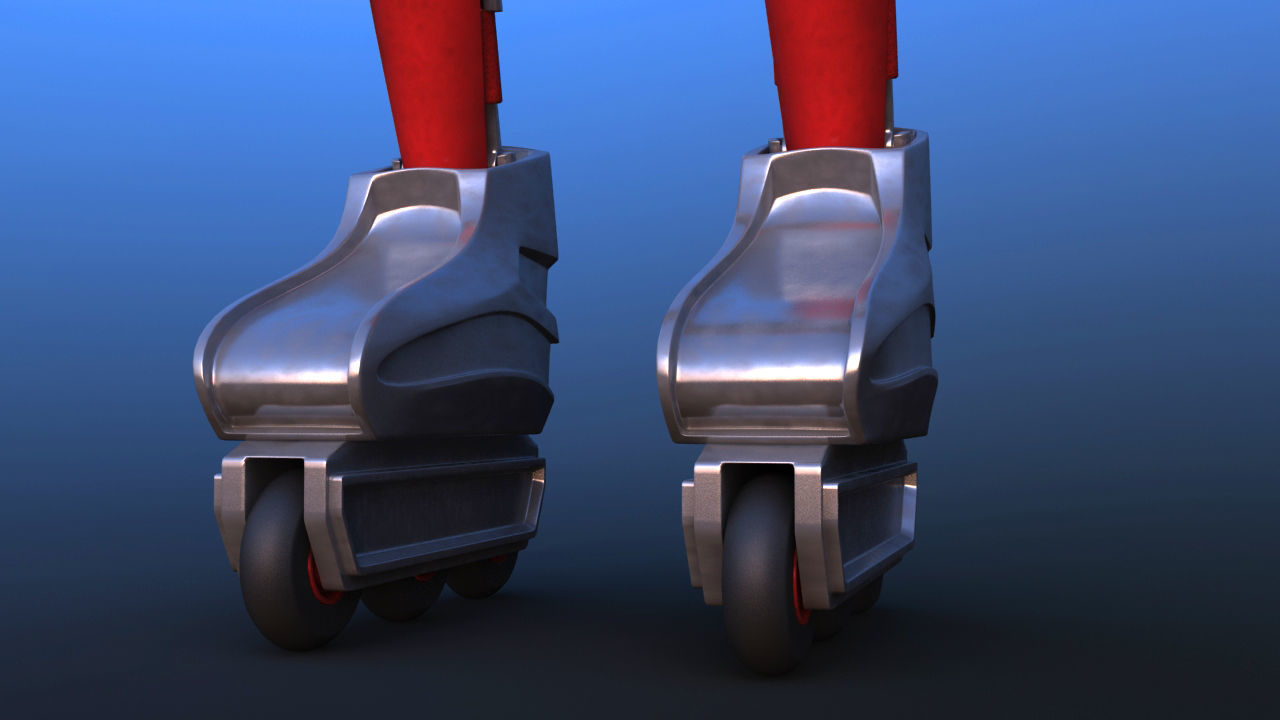 Futuristic Inline Skater Battle Robot 3D model_36
