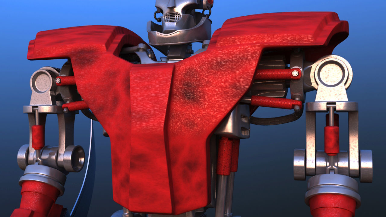 Futuristic Inline Skater Battle Robot 3D model_27