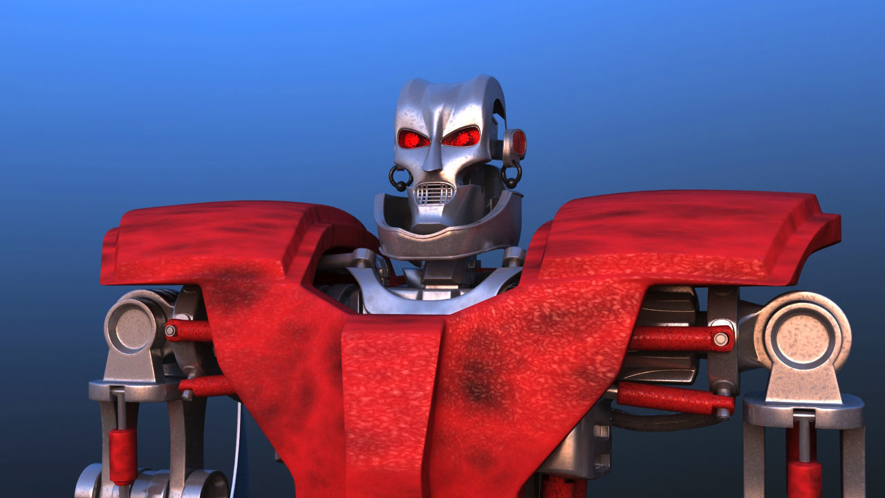 Futuristic Inline Skater Battle Robot 3D model_25