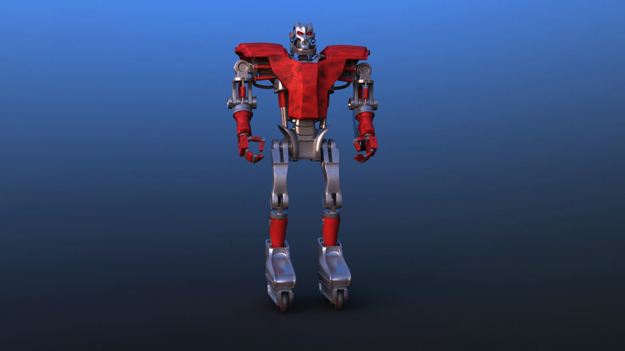 Futuristic Inline Skater Battle Robot 3D model_18