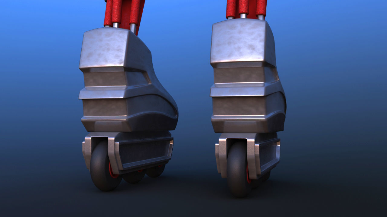 Futuristic Inline Skater Battle Robot 3D model_37