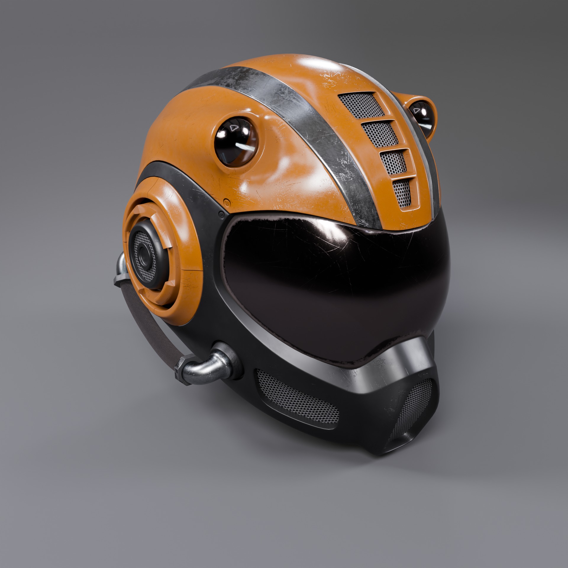 Futuristic Sci-Fi Helmet 3D model_1
