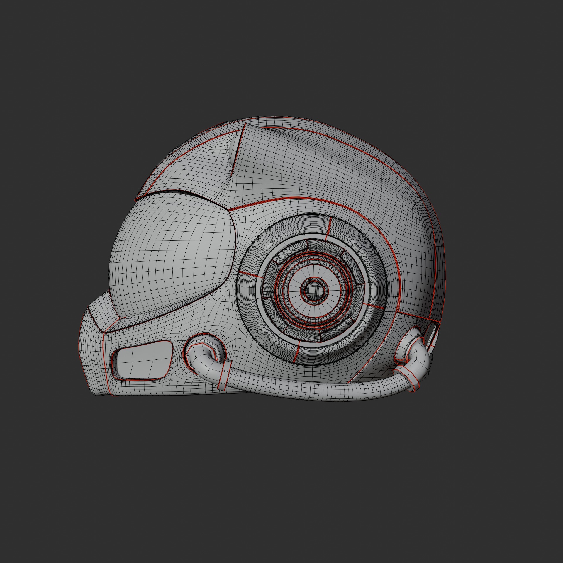Futuristic Sci-Fi Helmet 3D model_5