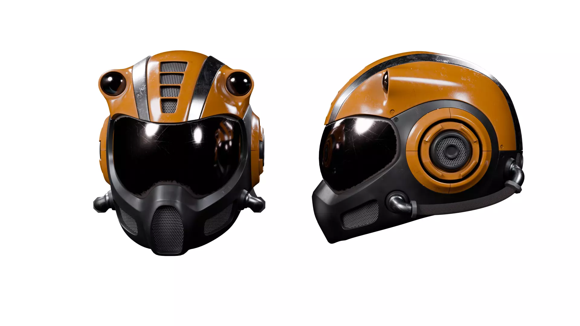 Futuristic Sci-Fi Helmet 3D model_0