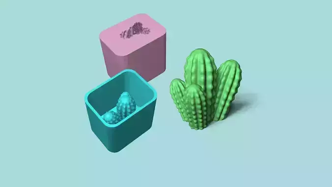 Cactus 09 - Silicon Mold Maker - Template Housing 3D print model