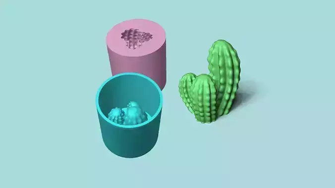 Cactus 08 - Silicon Mold Maker - Template Housing 3D print model