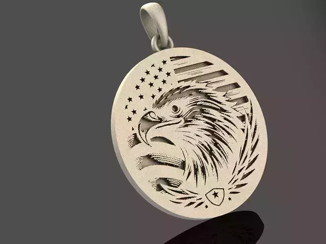 american flag eagle pendant 3D print model