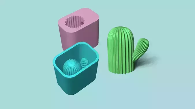 Cactus 04 - Silicon Mold Maker - Template Housing 3D print model